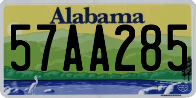 AL license plate 57AA285