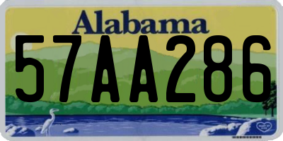 AL license plate 57AA286
