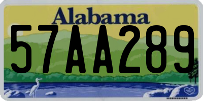 AL license plate 57AA289