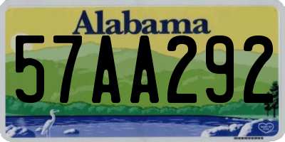 AL license plate 57AA292