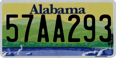 AL license plate 57AA293