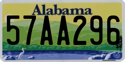 AL license plate 57AA296