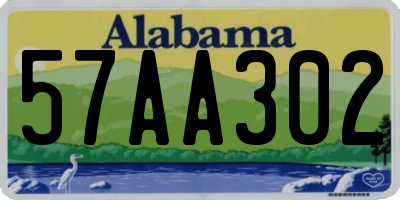 AL license plate 57AA302