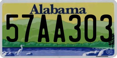 AL license plate 57AA303