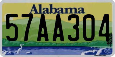AL license plate 57AA304