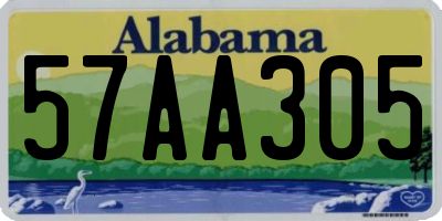 AL license plate 57AA305