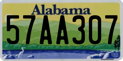 AL license plate 57AA307