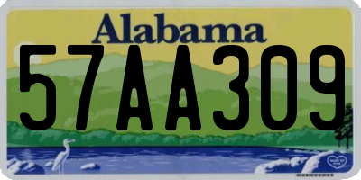 AL license plate 57AA309