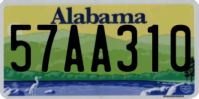 AL license plate 57AA310