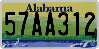 AL license plate 57AA312