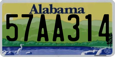 AL license plate 57AA314