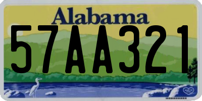 AL license plate 57AA321