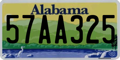 AL license plate 57AA325