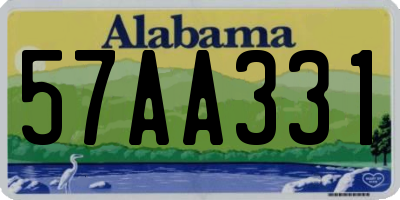 AL license plate 57AA331