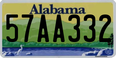 AL license plate 57AA332