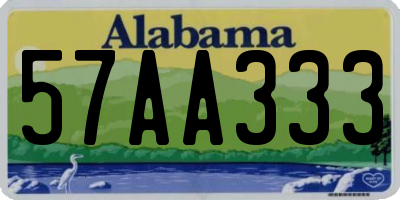 AL license plate 57AA333
