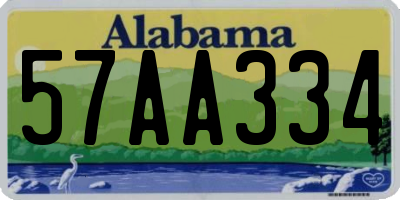 AL license plate 57AA334