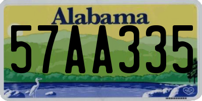 AL license plate 57AA335