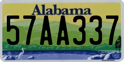 AL license plate 57AA337