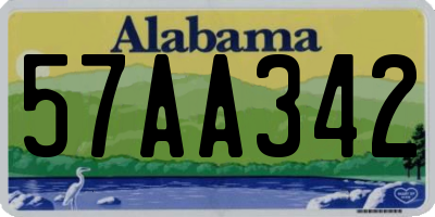 AL license plate 57AA342
