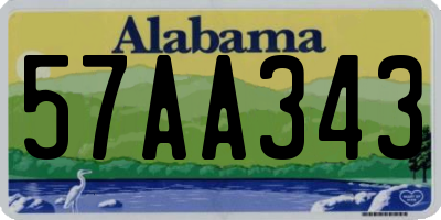 AL license plate 57AA343