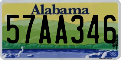 AL license plate 57AA346