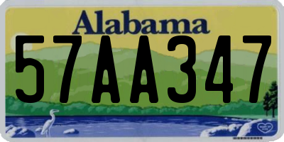 AL license plate 57AA347