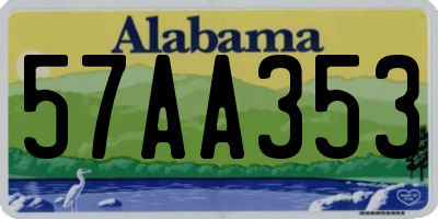 AL license plate 57AA353