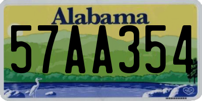 AL license plate 57AA354