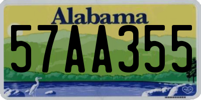 AL license plate 57AA355