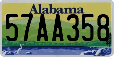 AL license plate 57AA358
