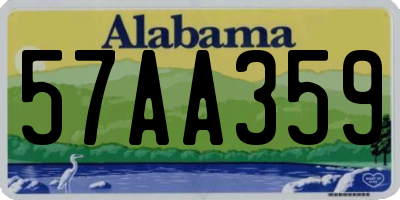 AL license plate 57AA359