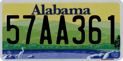 AL license plate 57AA361