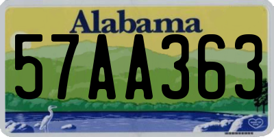 AL license plate 57AA363