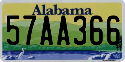 AL license plate 57AA366