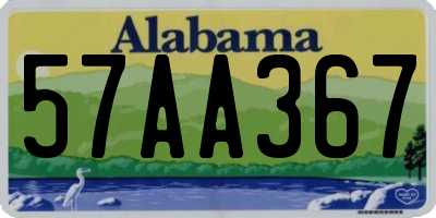 AL license plate 57AA367