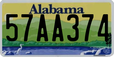 AL license plate 57AA374