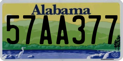 AL license plate 57AA377