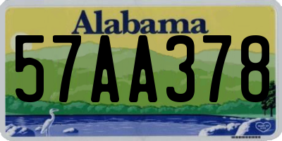 AL license plate 57AA378