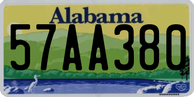 AL license plate 57AA380