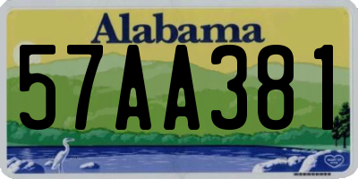 AL license plate 57AA381