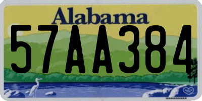 AL license plate 57AA384