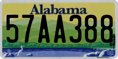 AL license plate 57AA388