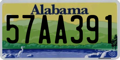 AL license plate 57AA391