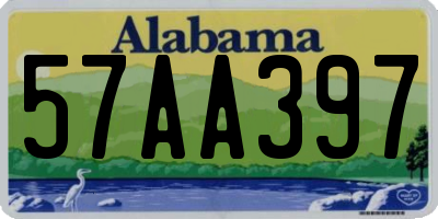 AL license plate 57AA397
