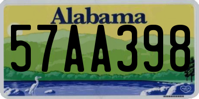 AL license plate 57AA398