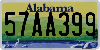 AL license plate 57AA399