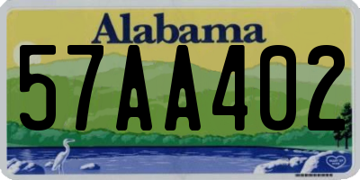 AL license plate 57AA402