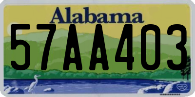 AL license plate 57AA403