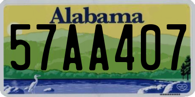AL license plate 57AA407